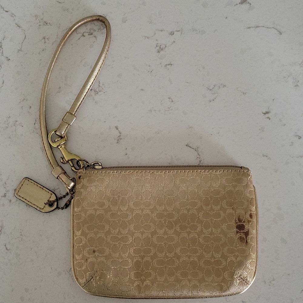 Coach Gold Wristlet
